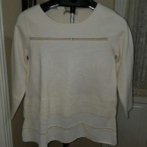 LOFT Cream, 100% Cotton Sweater, NWT, Small